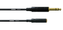 Cordial laitekaapeli 3 m, ¼'' plugi/3,5 mm jakki