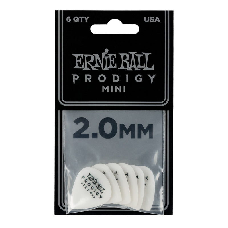 Ernie Ball EB-9203 2mm White Mini Prodigy picks 6-pack