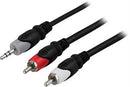Deltaco 1m Äänikaapeli 3,5mm uros - 2x RCA uros