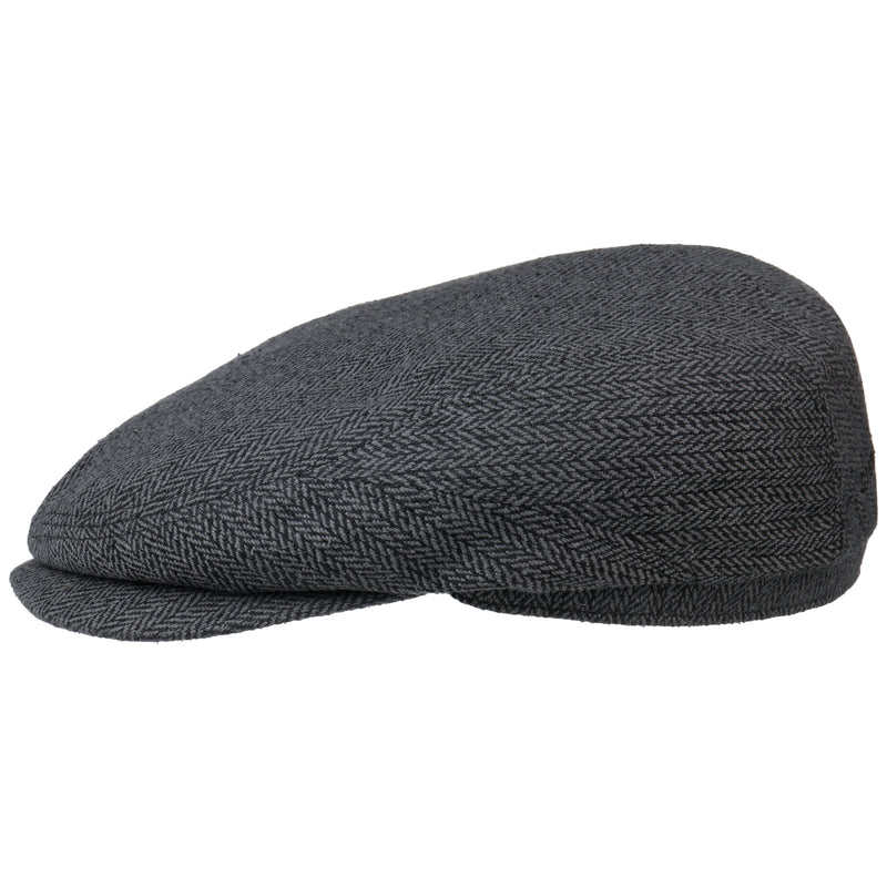 Stetson Driver Cap Silk Dark Grey Herringbone