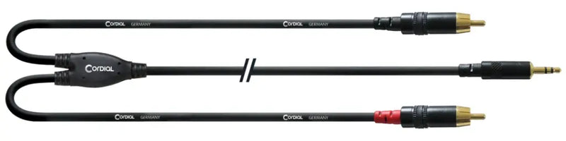 Cordial 3m 3,5 mm stereoplugi/2 x RCA-uros Y-kaapeli