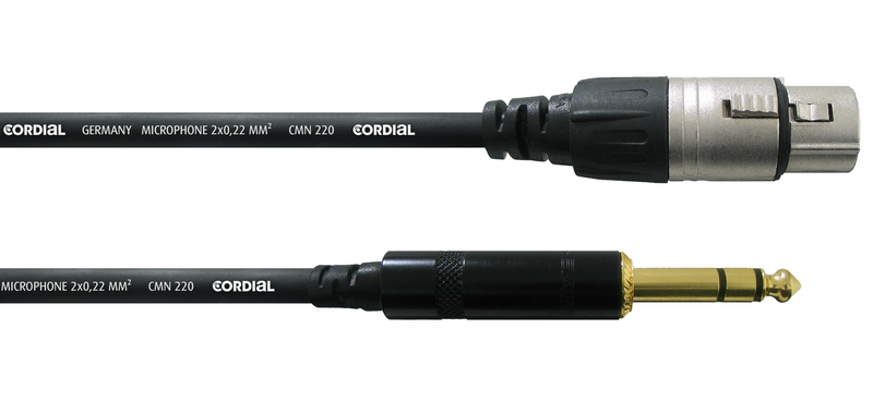 Cordial ESSENTIALS laitekaapelit, XLR-naaras / ¼'' st.plugi 6m