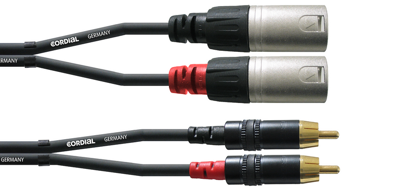 Cordial RCA / XLR-uros kaapelipari, 3 m