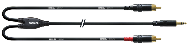Cordial Y-kaapeli, ministereoplugi/2 x RCA-uros 6m