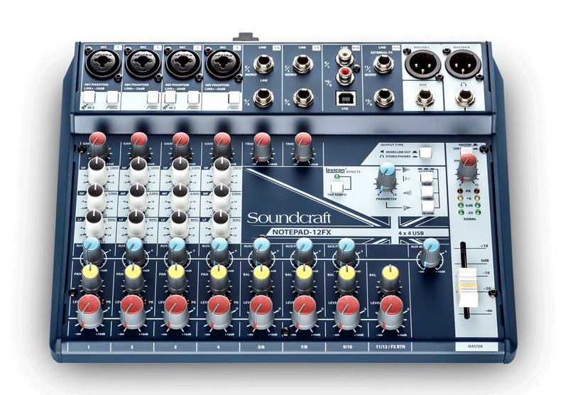 Soundcraft Notepad-12FX Small-format Analog Mixing Console with USB I/O and Lexicon Effects