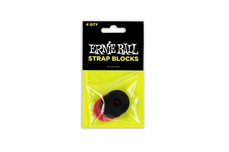 Ernie Ball EB-4603 Strap Blocks, Black & Red, 4 pc